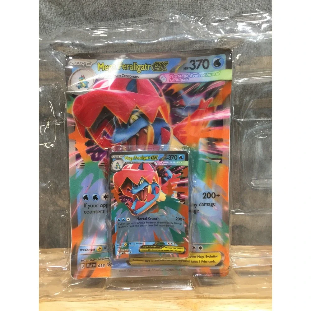 Mega Feraligatr EX Custom Pokemon Card Set Jumbo and Standard 370 HP MEP 036